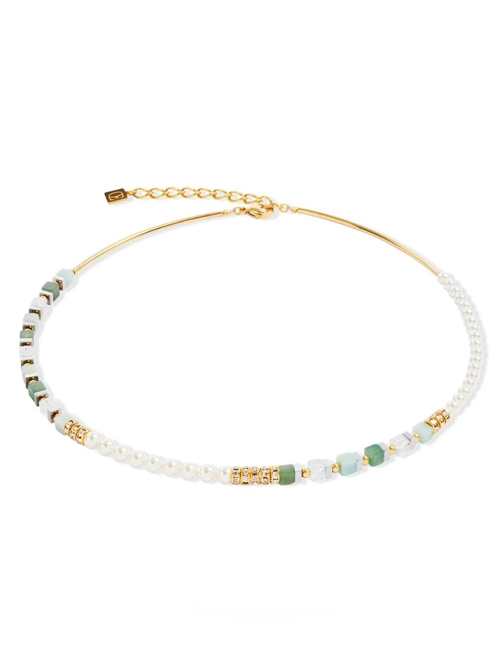 NEW✨ COEUR DE LION Precious Fusion Offset Necklace Gold Green Swarovski